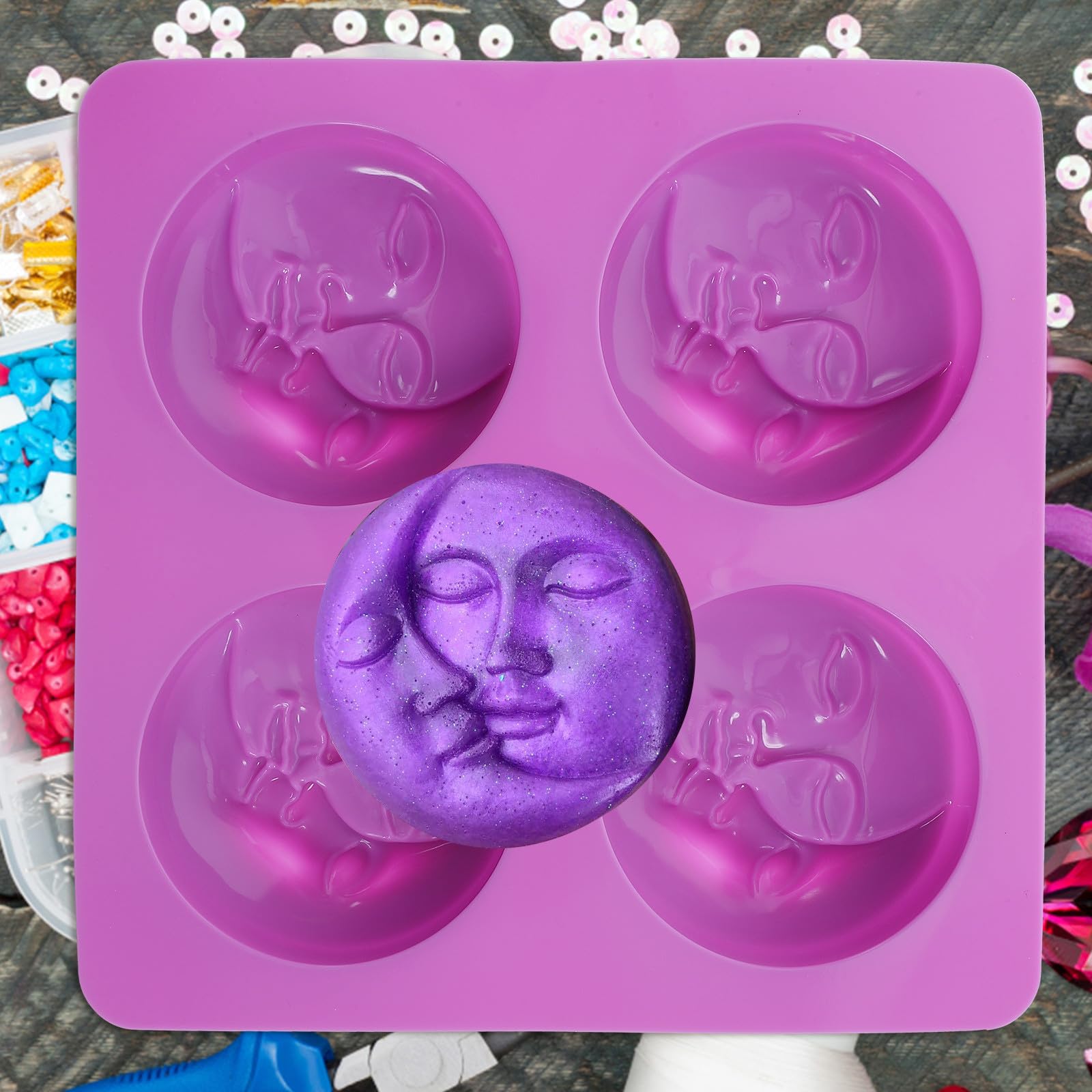 Moldes de silicona para jabón moldes para jabón para hacer jabón, hacer moldes de superficie lisa, fáciles de desmoldar, 2 piezas moldes de fundición para manualidades, velas, regalos de