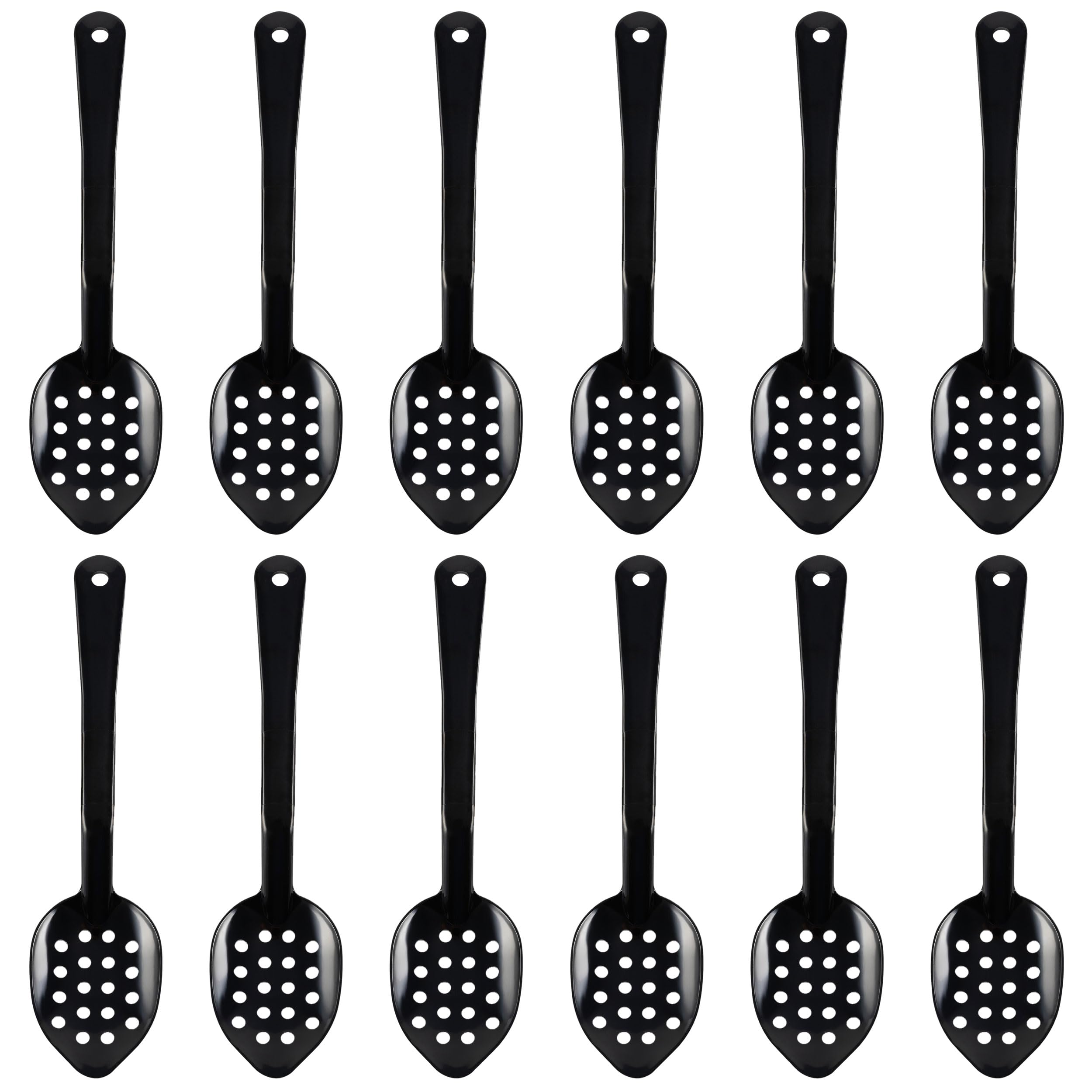 Utopía ca442603 cuchara de servir, perforado, utensilios de cocina, alto calor, 13,5 ", 34 cm, negro (Pack de 12)