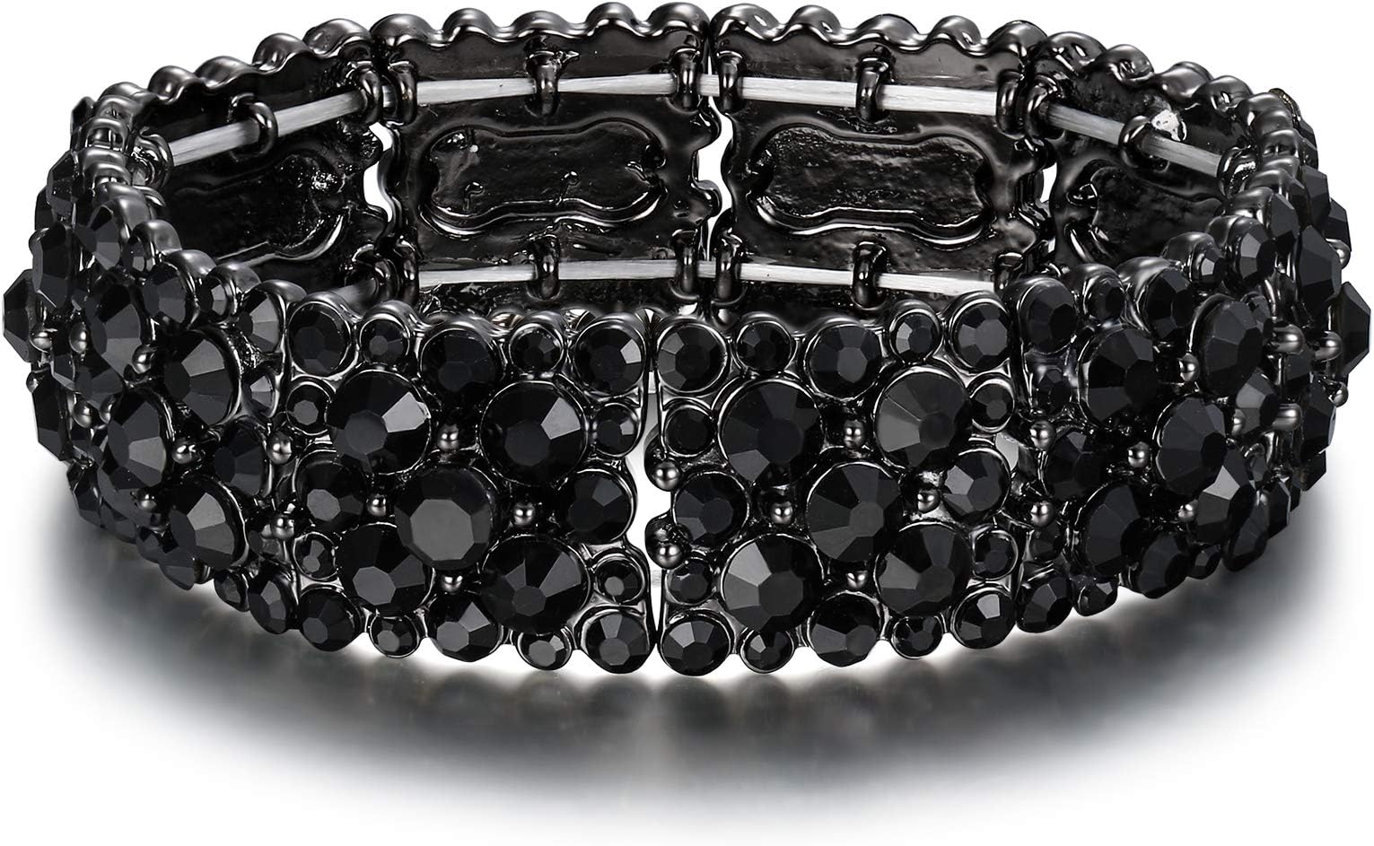 Women's Round Austrian Crystal Elegant Bridal Stretch Bracelet