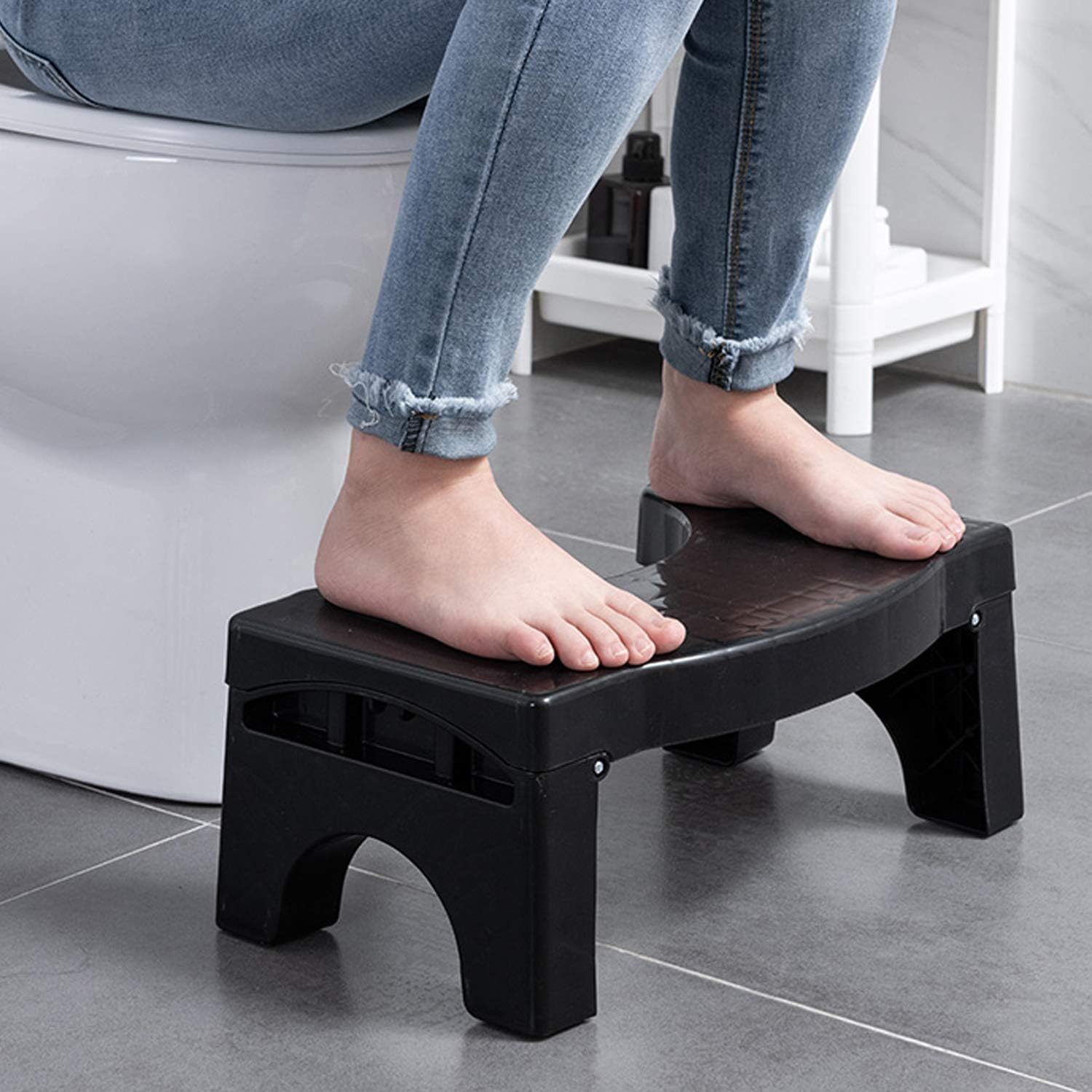 Squatty Potty The Original Toilet Stool Bamboo Flip, 7" & 9" Height
