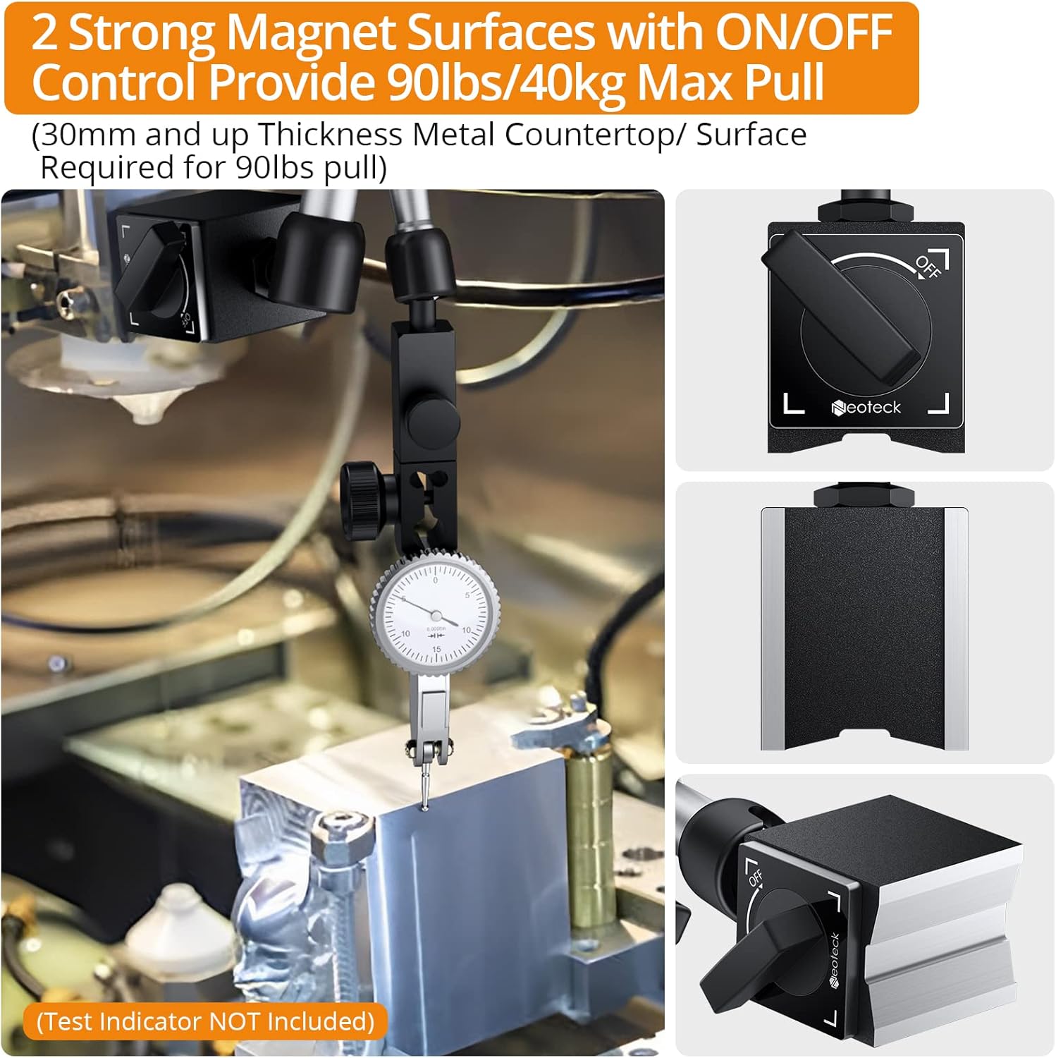 Neoteck 2-6" Digital Bore Gauge Set + 90lbs/40kg Magnetic Base