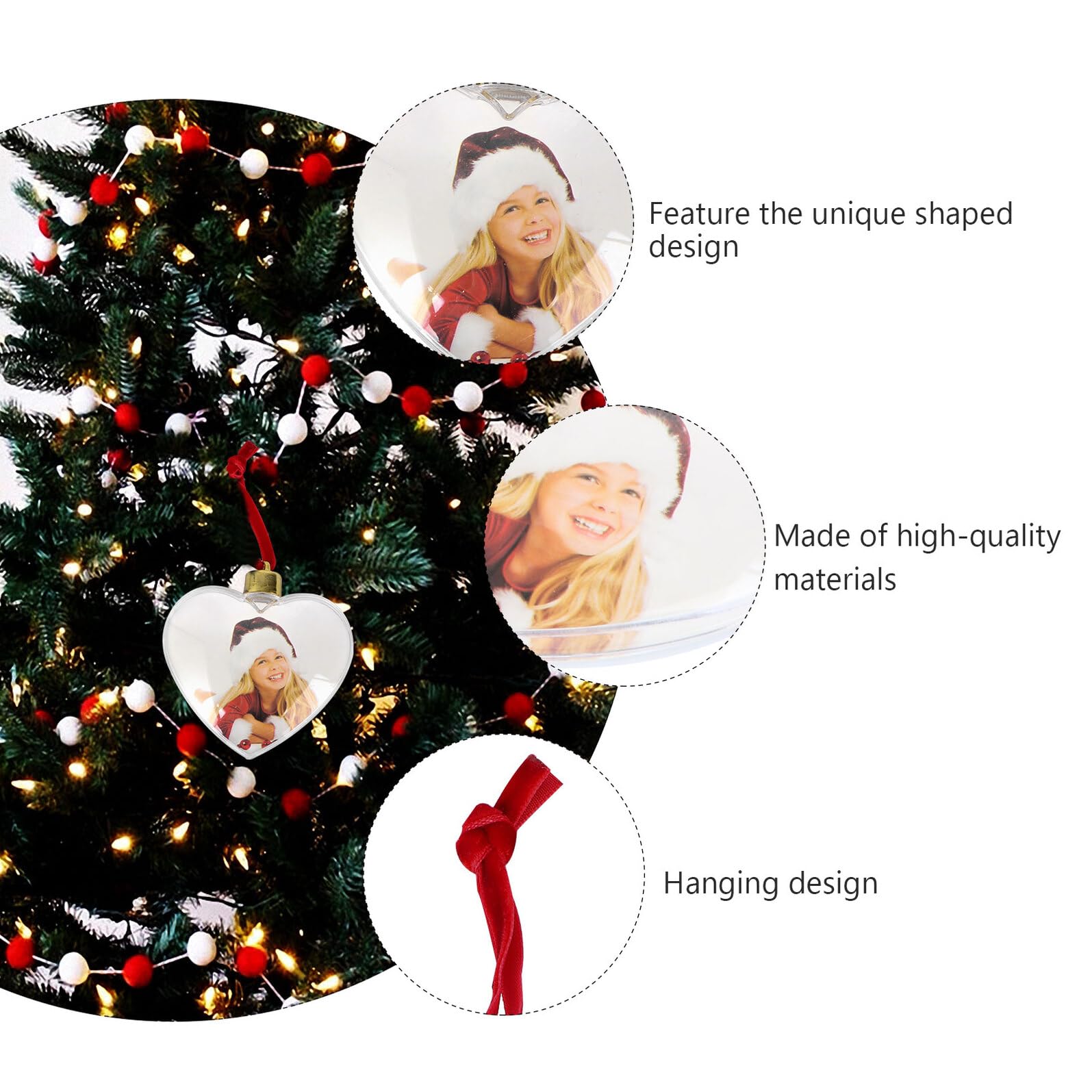 Ornamenti DIY Foto Plastica in Bianca 6 Sospesi Pezzi | Pendenti a Forma di Goccia, Uso Ufficio e Feste, Aspetto Delicato, Decorazione per Atmosfera Accogliente