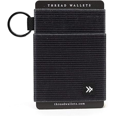 Thread Wallets - Slim Minimalist Wallet - Front Pocket Credit Card Holder (One Size, Black)