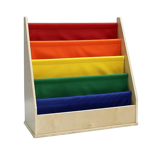 Miniatura 43 de Factory Direct Partners 13132-NT - Soporte de exhibición para libros de abedul, 5 estantes para libros y revistas infantiles para dormitorio, sala