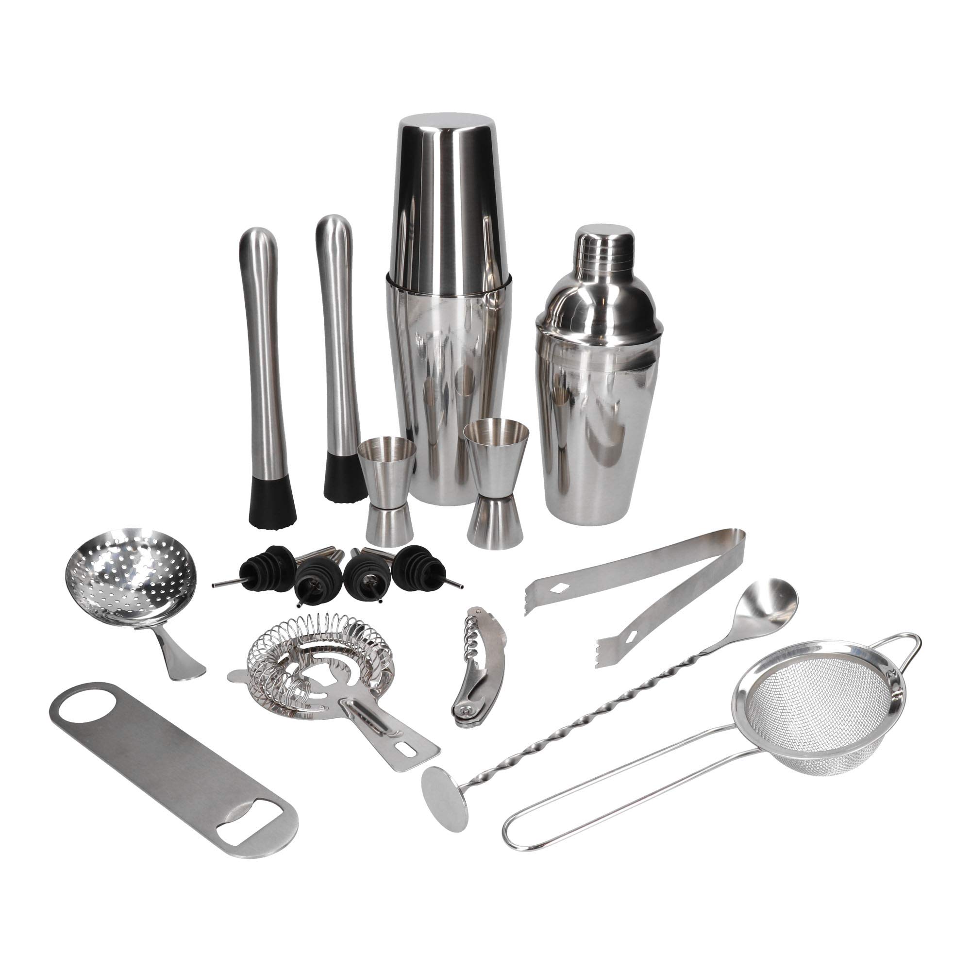 Set de bar de 18 piezas con shaker Boston tin on tin de alta calidad para barras