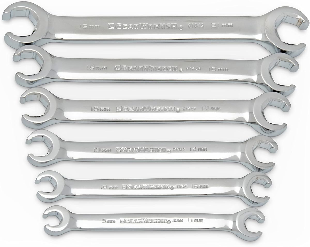 LLAVE DE ENGRANAJES 6 Pzas. Juego de llaves para tuercas abocinadas, métricas - 81906
