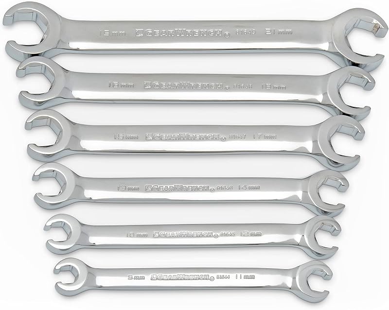 LLAVE DE ENGRANAJES 6 Pzas. Juego de llaves para tuercas abocinadas, métricas - 81906