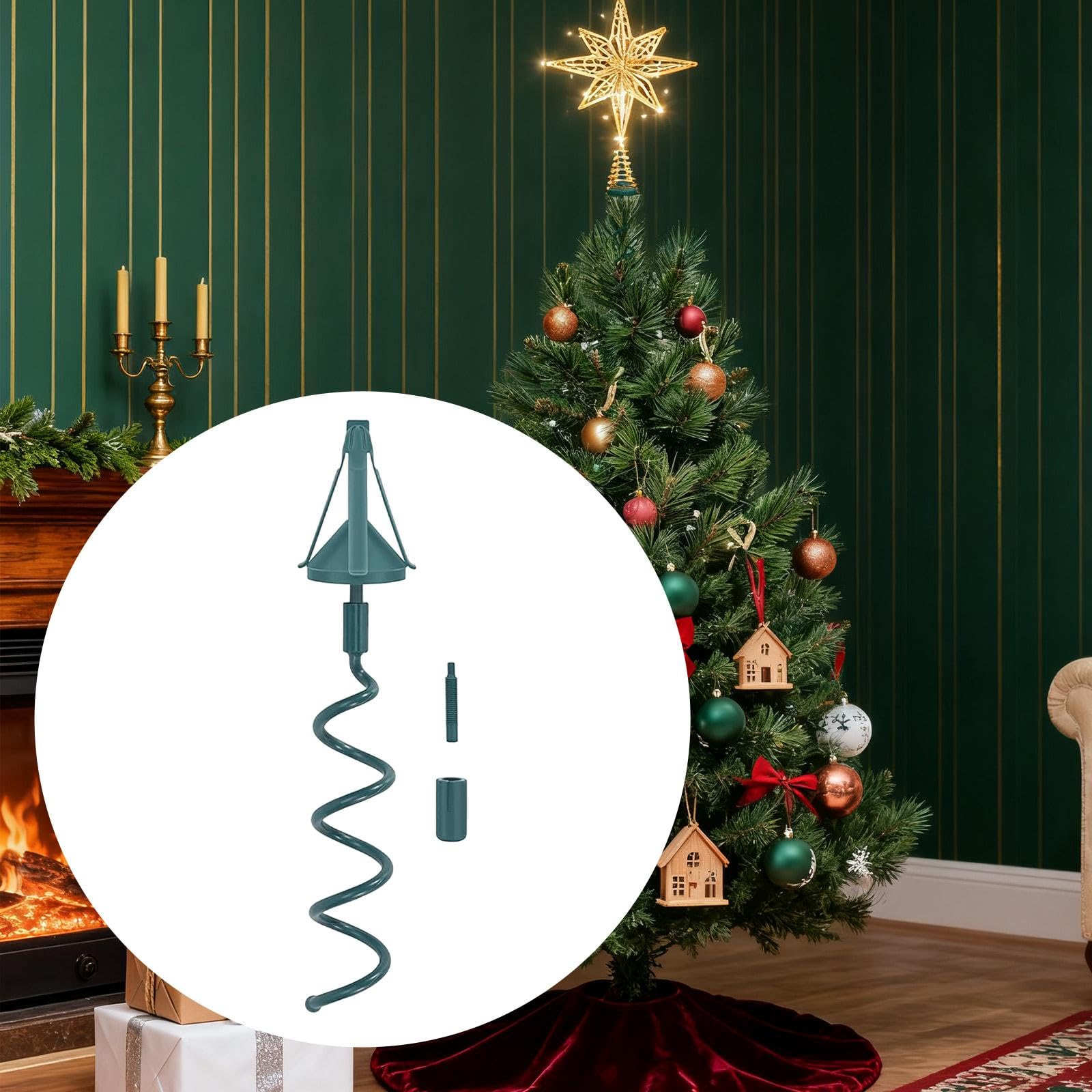 F Fityle Supporto per Puntale Dell'albero Di Natale, 34 Cm Supporto Universale Girevole per Topper in Metal, Per Colonna, Spirale, Clip, Conica, Adatto a Tronchi D'albero Fino a 3.2 Cm Di Diametro