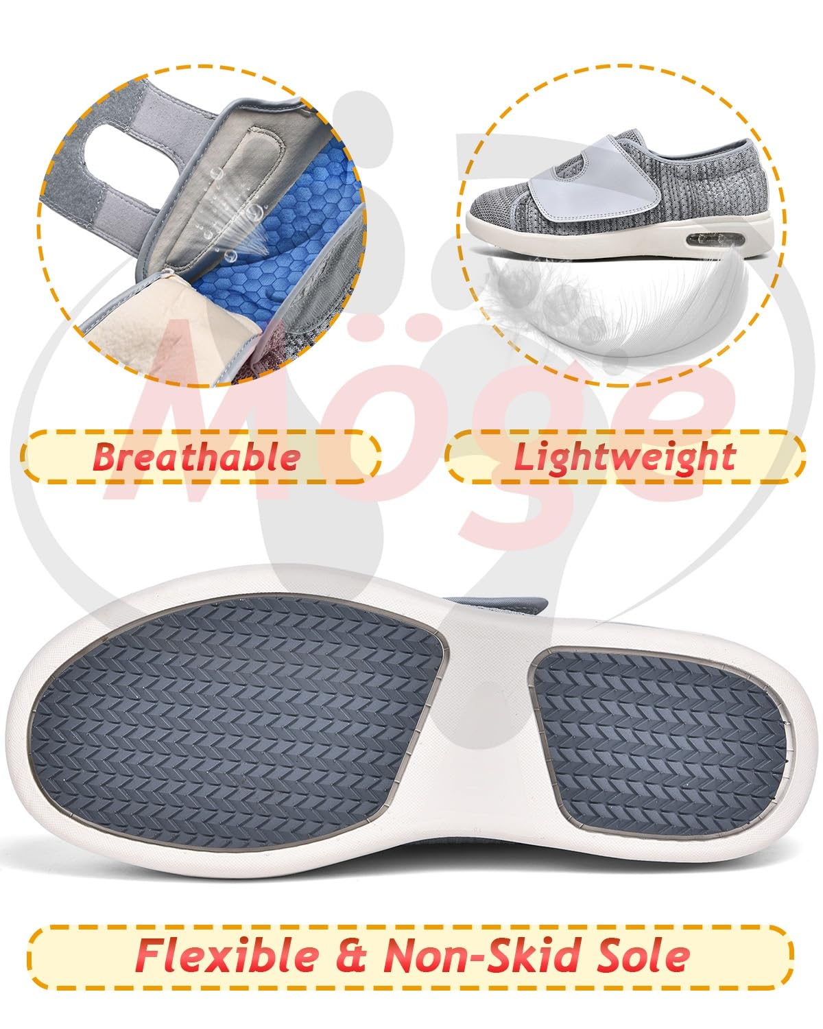 Zapatos para diabéticos para Pies Hinchados Obesos para Hombres Mujere Ortopédicos para Ancianos Zapatillas ortopedicas Mujer Anchos