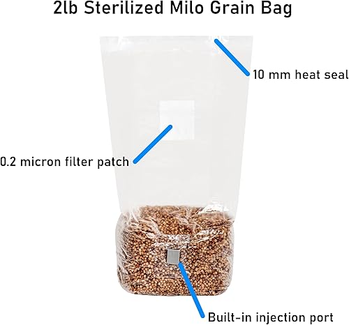 Miniatura 2 de Surfin Spores Recambio para kit de monotub de hongos  Incluye bolsa de grano esterilizado de 3 libras con puerto de inyección y bolsa de sustrato