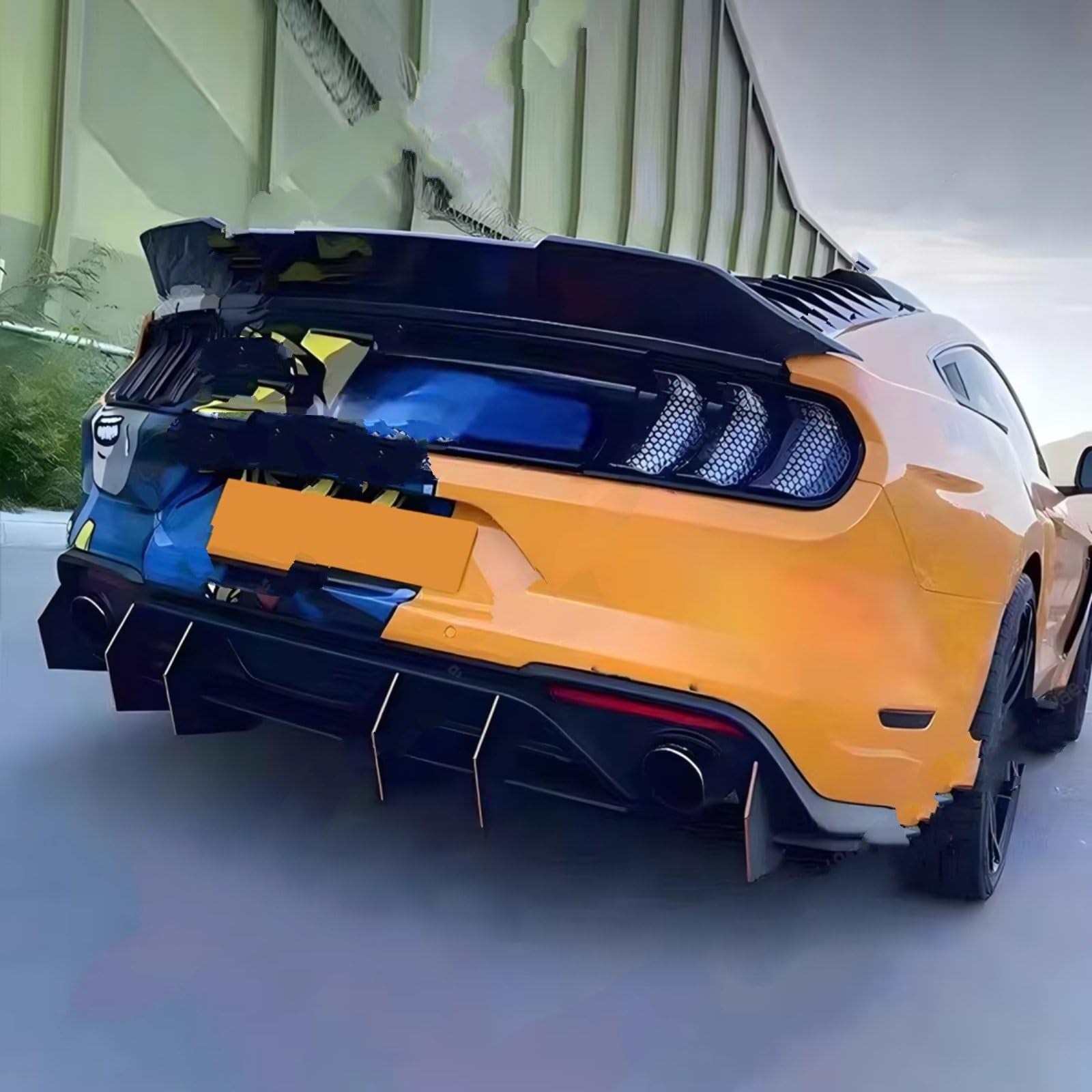 Diffuseur Pare-Chocs Arrière Voiture pour Ford pour Mustang 2015, 2016, 2017, 2018, 2019, 2020, 2021, Kit Carrosserie Diffuseur De Pare-Chocs Arrière