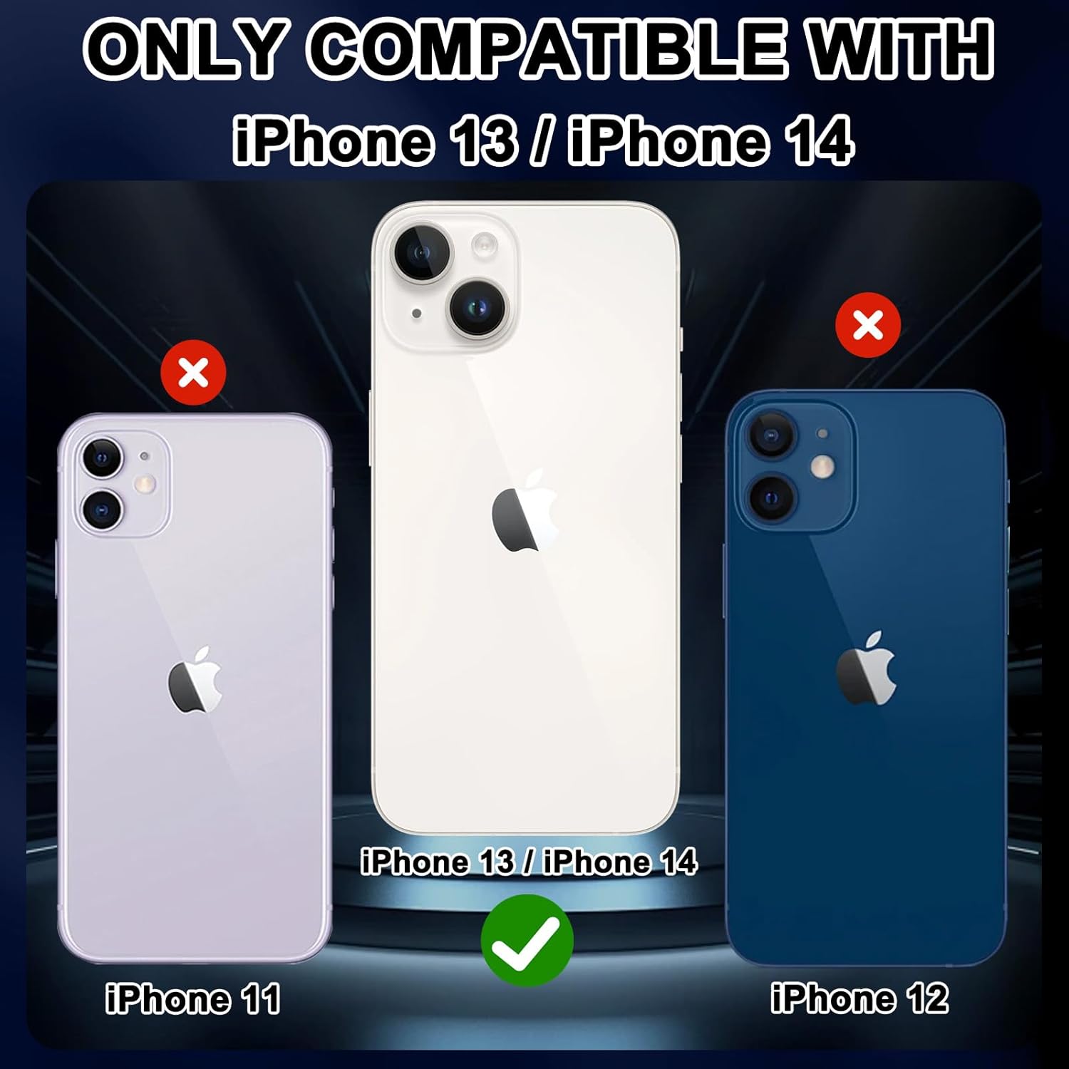 for iPhone 13 & iPhone 14 Case, [Compatible with MagSafe] [Magnetic Invisible Ring Stand], Shockproof Protective Slim Women Girl Case for Apple iPhone 13/14 6.1 inch, Blue Violet Marble - Image 2