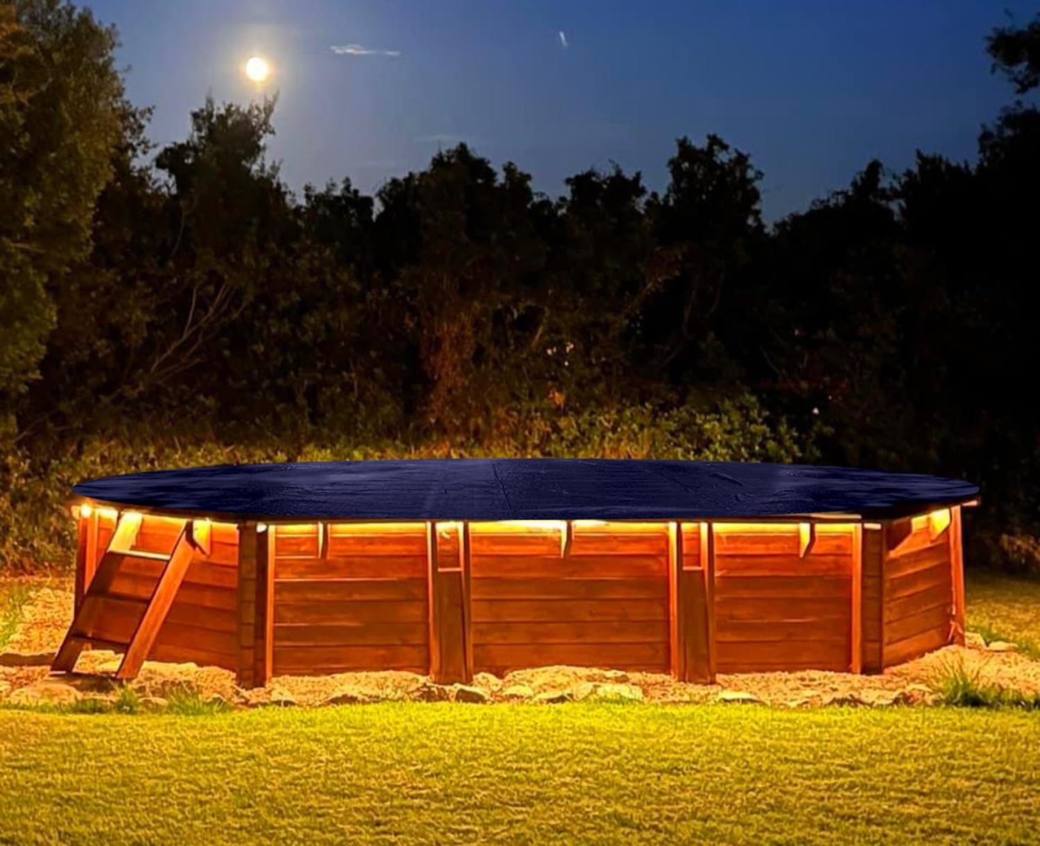QUICK STAR Solarplane Pool Oval Planenmaß 700x440cm für Pools 625x360 cm Winterabdeckplane Poolabdeckung 200g/m³ Schwarz