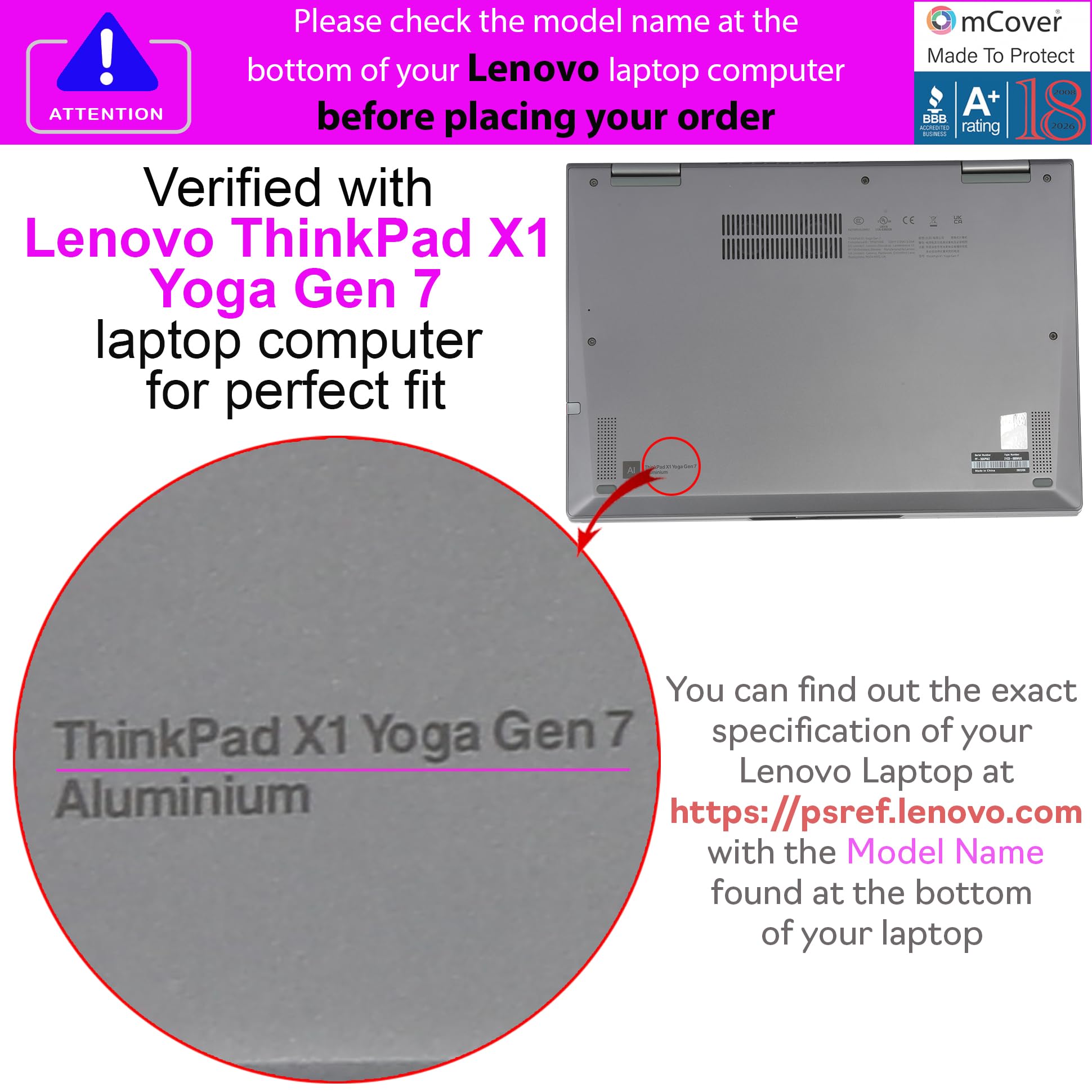 mCover Custodia compatibile solo per Lenovo ThinkPad X1 Yoga Gen 6/7/8 2024 da 14" 2-in-1 2021-2024 PC notebook Windows (non funziona con altri modelli Lenovo) - Blu