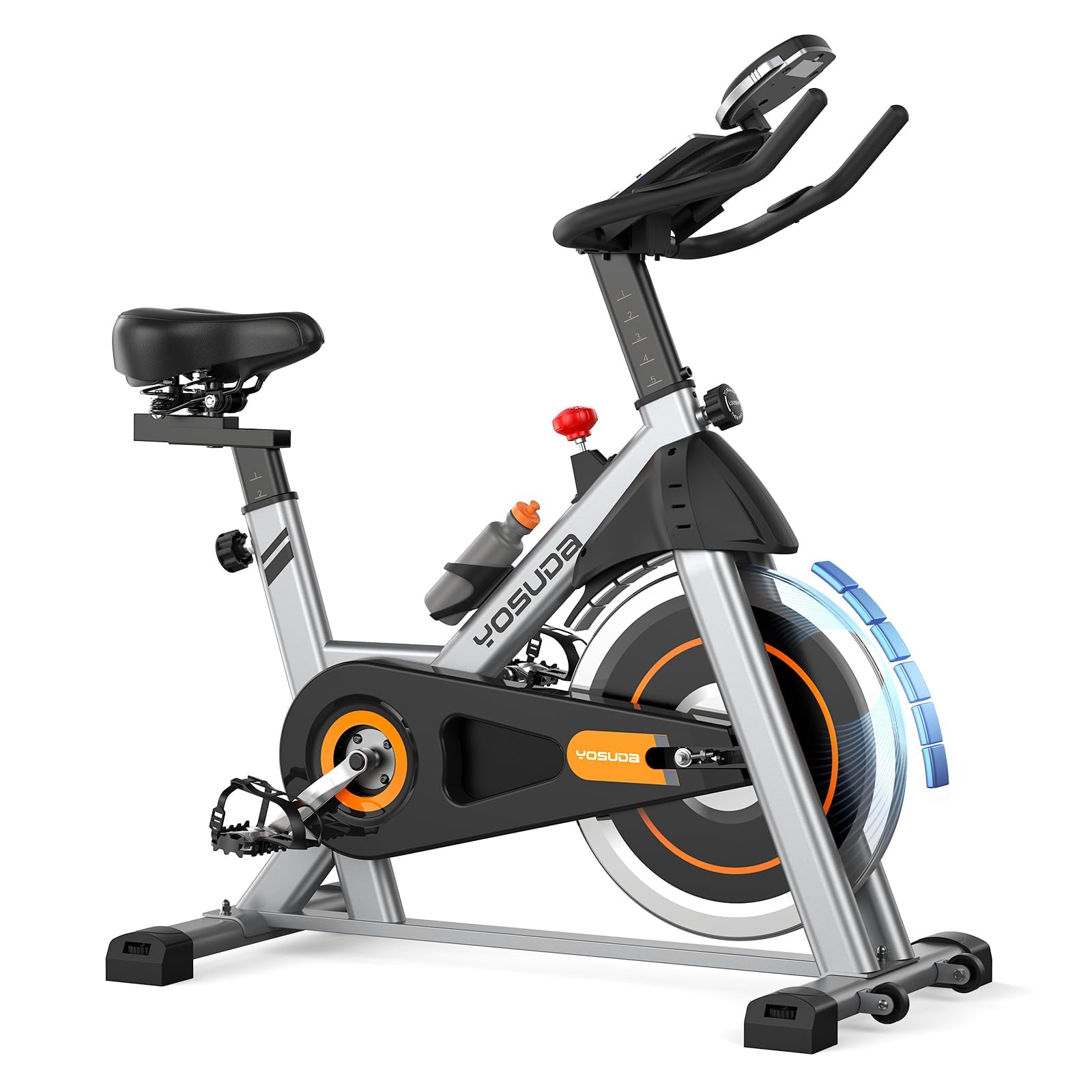 YOSUDA 2025 New Exercise Bike,Magnetic Indoor Cycling Stationary Bike with 300 lbs Weight Capacity, Exercise Bikes for Home Use with LCD Display&Table Holder,Quiet Spin Bike with App for Gym