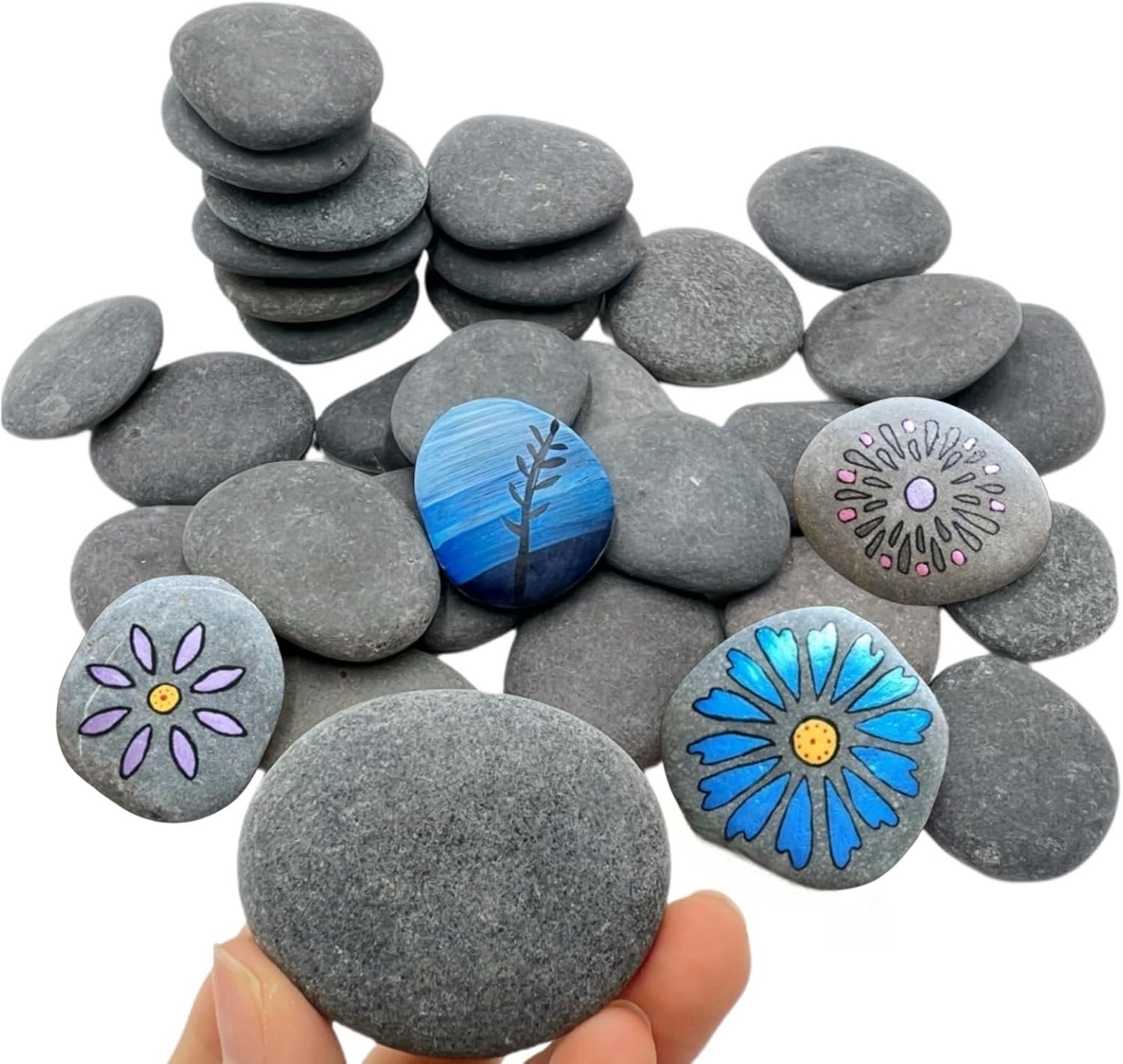 CYLHCM 100PCS Tiny Painting Rocks,DIY Pebble for Painting Detail-Painting Smooth Surface Stones,Arts,Crafts, Garden,0.6 to 1.0 inches,Hand Picked Rocks for Painting