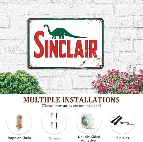Miniatura 6 de Sinclair Dinosaur Gas Station tin sign Vintage Retro Oil Company Metal Sign Print Aesthetic for Garden Yard Bar Porch Home Bedroom Kitchen Wall