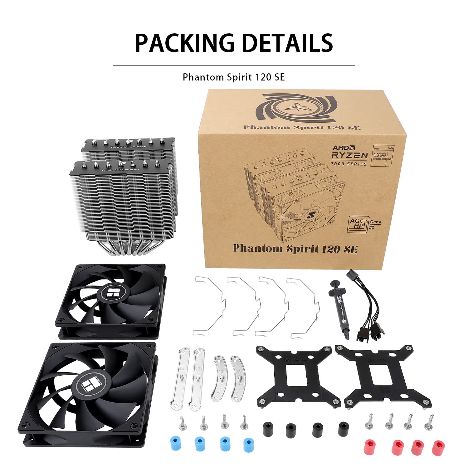 Dissipatore CPU ARGB PS120SE - 7 Heatpipe, 2 Ventole PWM - Per Intel E AMD - Foto 4