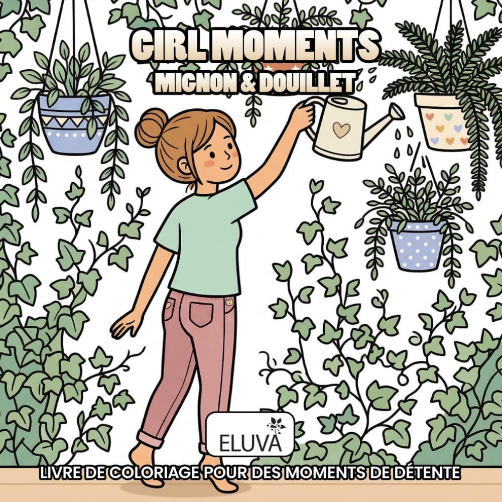 Girl Moments – Mignon & Douillet: Livre de Coloriage pour des moments de détente: Livre de coloriage avec 60 illustrations simples et douillettes pour la détente et la sérénité au quotidien.