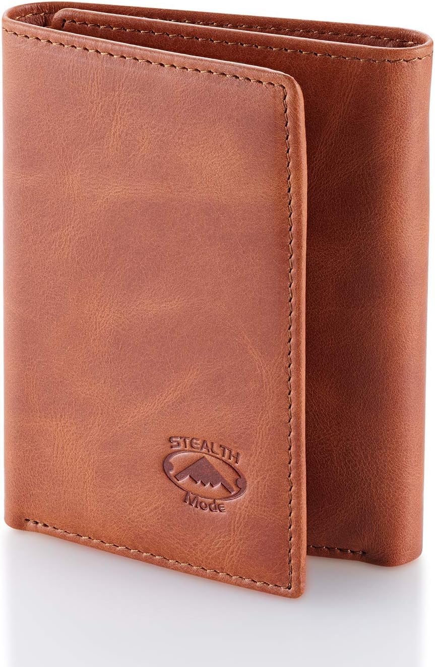 Stealth Mode Trifold Leather Wallet for Men with RFID Blocking - Image 7