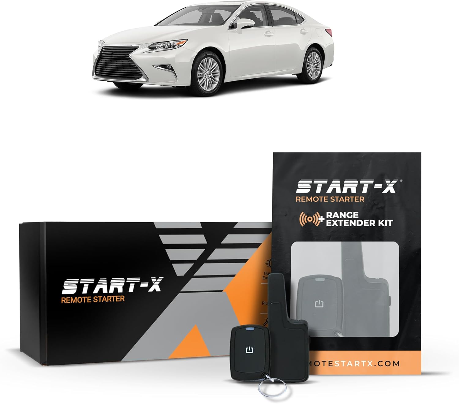 Start-X Remote Starter Kit + 2000ft 1 Way Range Extender for Lexus ES 350 (2013, 2014, 2015, 2016, 2017, 2018) Vehicles with Push-to-Start Ignition