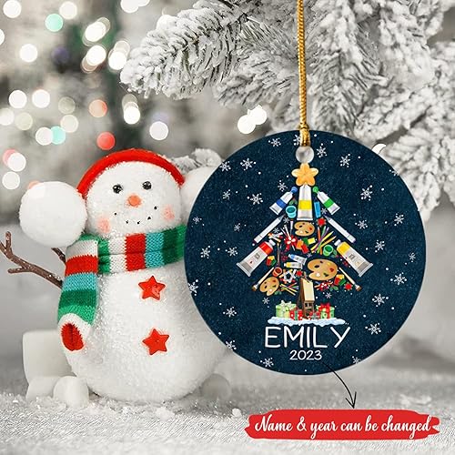 Miniatura 2 de Adorno de artista adorno de Navidad de artista personalizado 2022 adorno de dibujo personalizado para pintura artes y manualidades decoración de