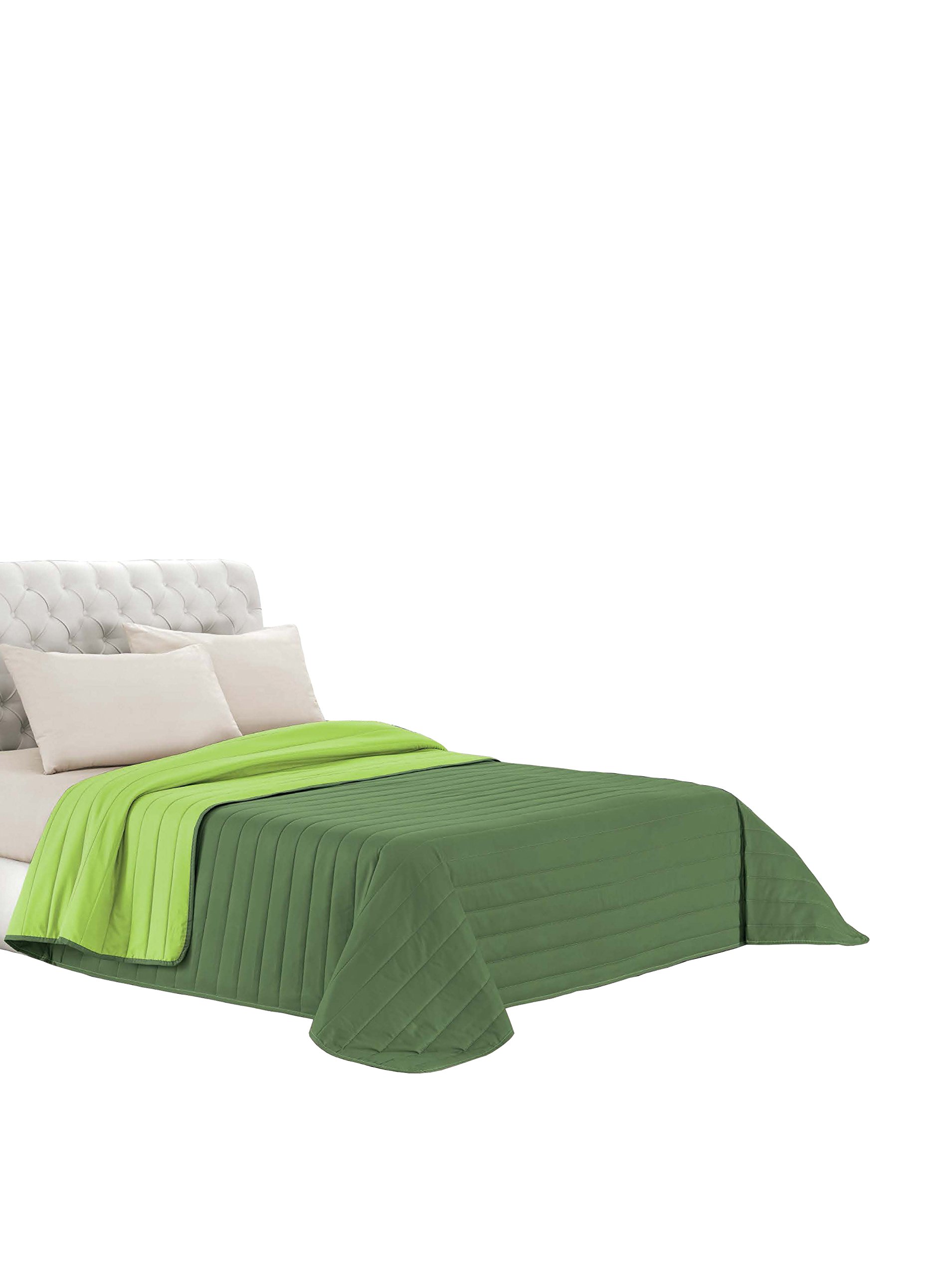 Italian Bed Linen Apple Green/Dark Green Elegant Summer Quilt Apple Double