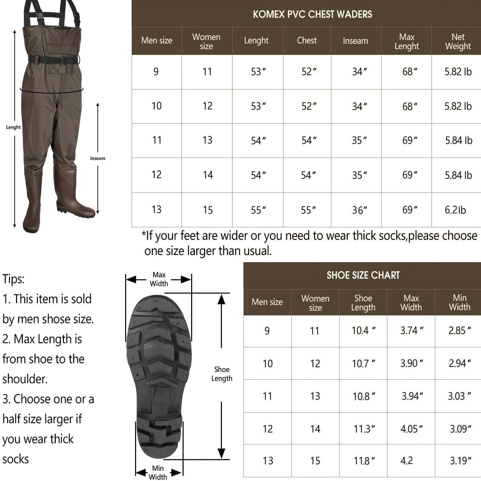 wasserdichte Wathose für Angler mit Verstellbarem Watgürtel und Dicken Stiefeln Atmungsaktive Nylon- und PVC-Brustwader für Erwachsene