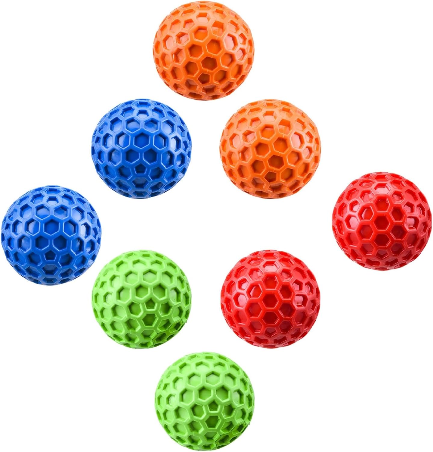 8pcs Interactive Dog Balls Chuck It Balls Indestructible Dog Toys for Aggressive Chewers 6.5cm/2.55in 4 Colors