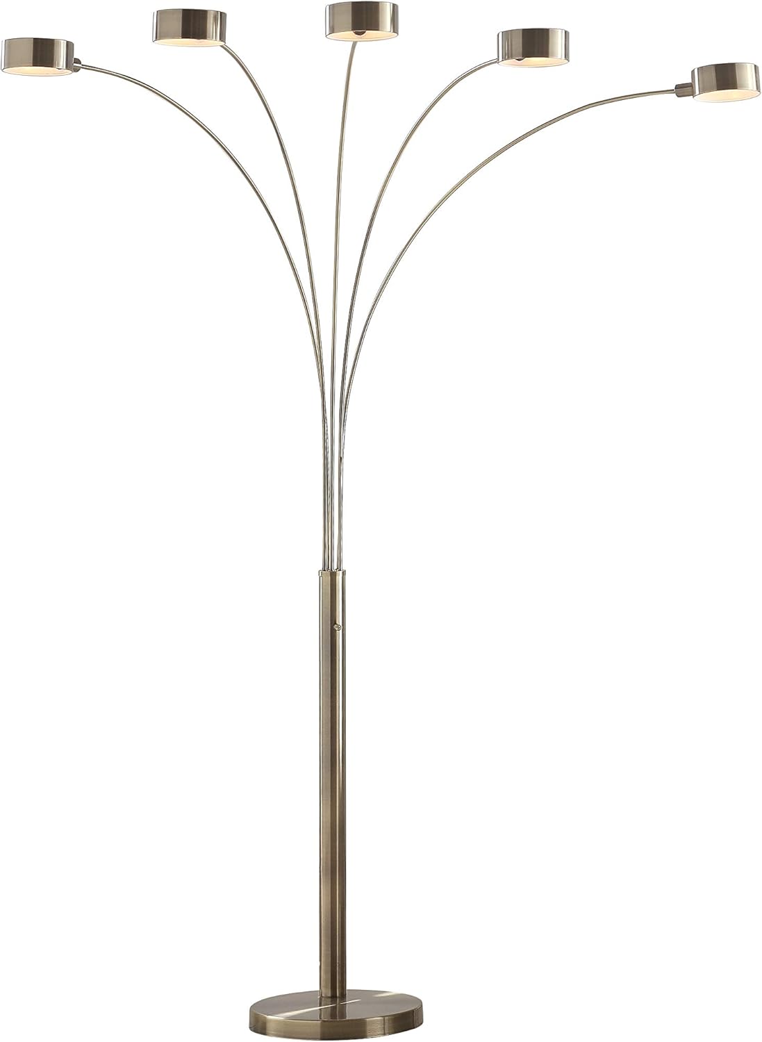 Artiva USA LED207901AB Micah Modern Micah 88" LED 5-Arch Floor Lamp, Antique Satin Brass