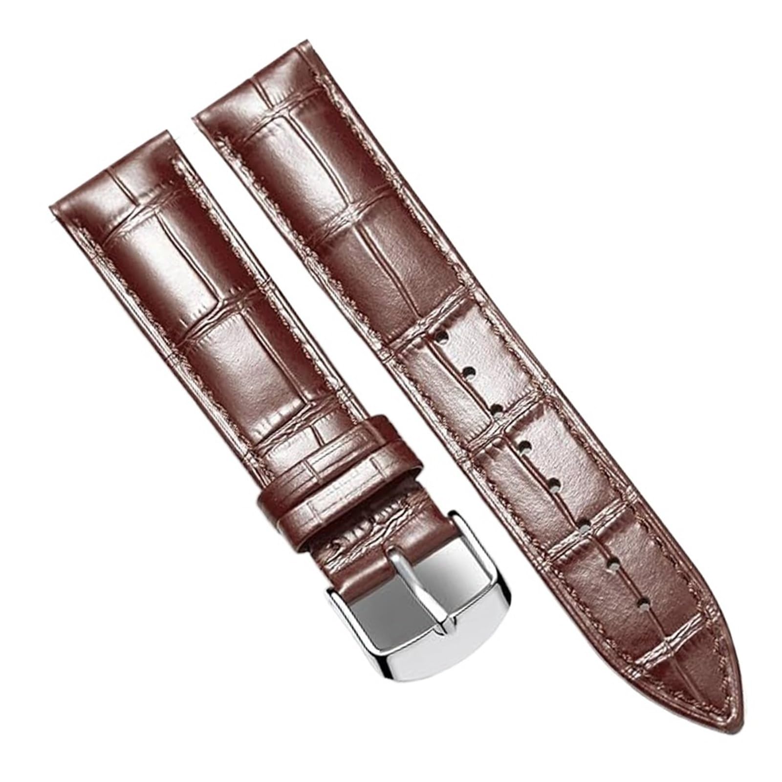 Bracelet de montre en cuir yingyingjia marron 24mm anti irritation pour tous