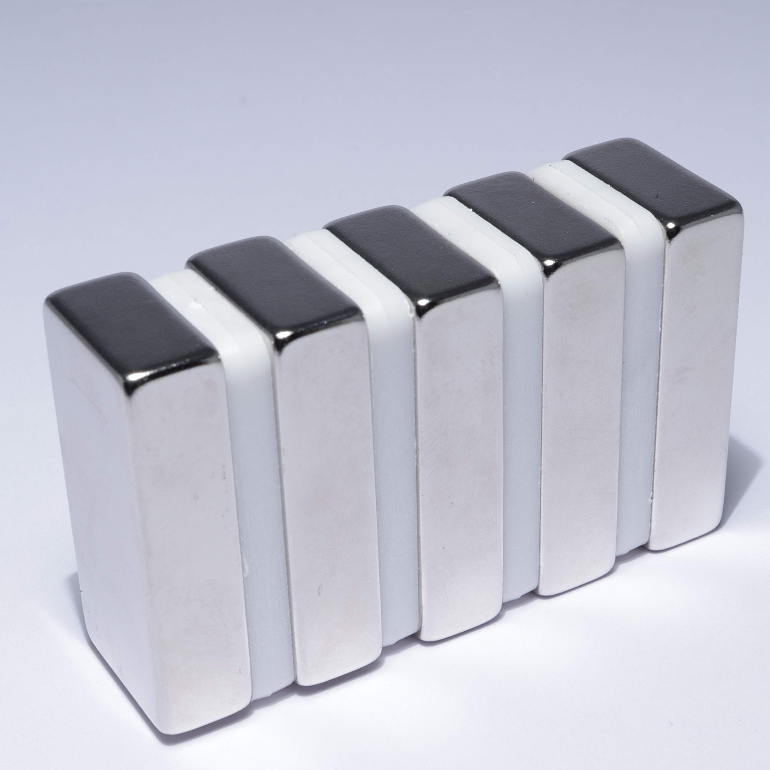 Imanes de neodimio, extrafuertes, cuadrados, 40 x 20 x 10 mm, 25 kg, imán de neodimio, 40 x 20 x 10 mm, N52, 10 Stück