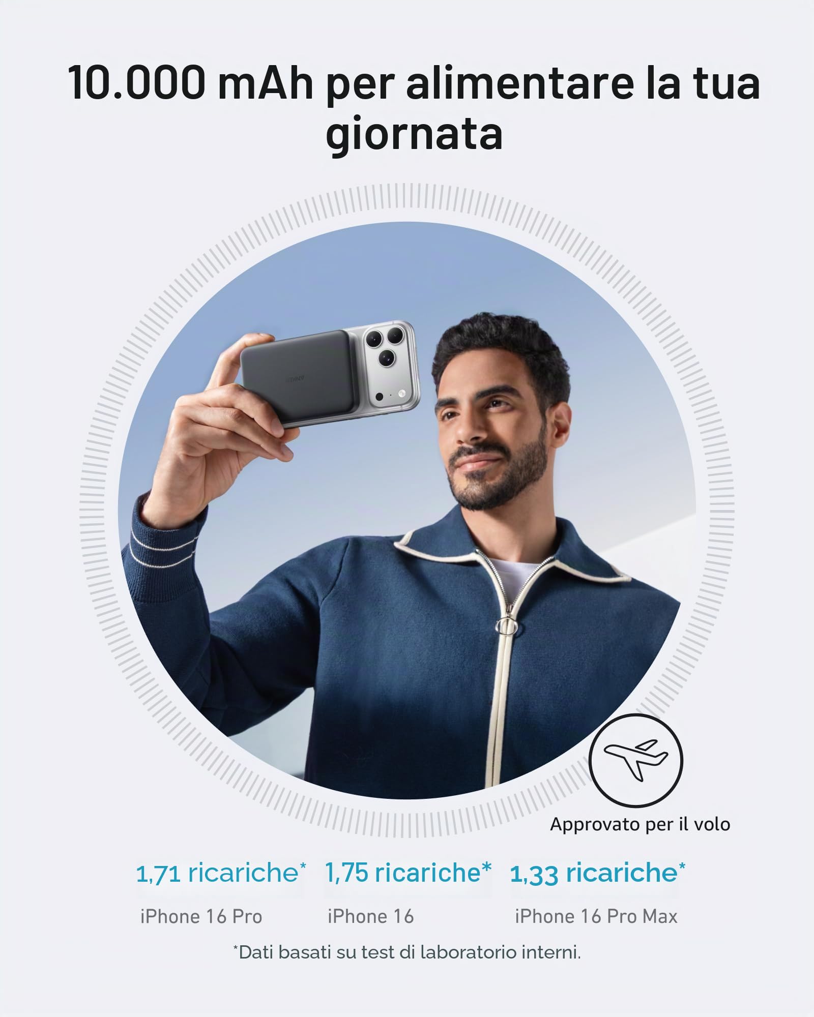 Anker MagGo Power Bank 10000 mAh, Batteria Magnetica Qi2 15 W, Portatile, Compatibile con iPhone 17 Pro Max/16/15