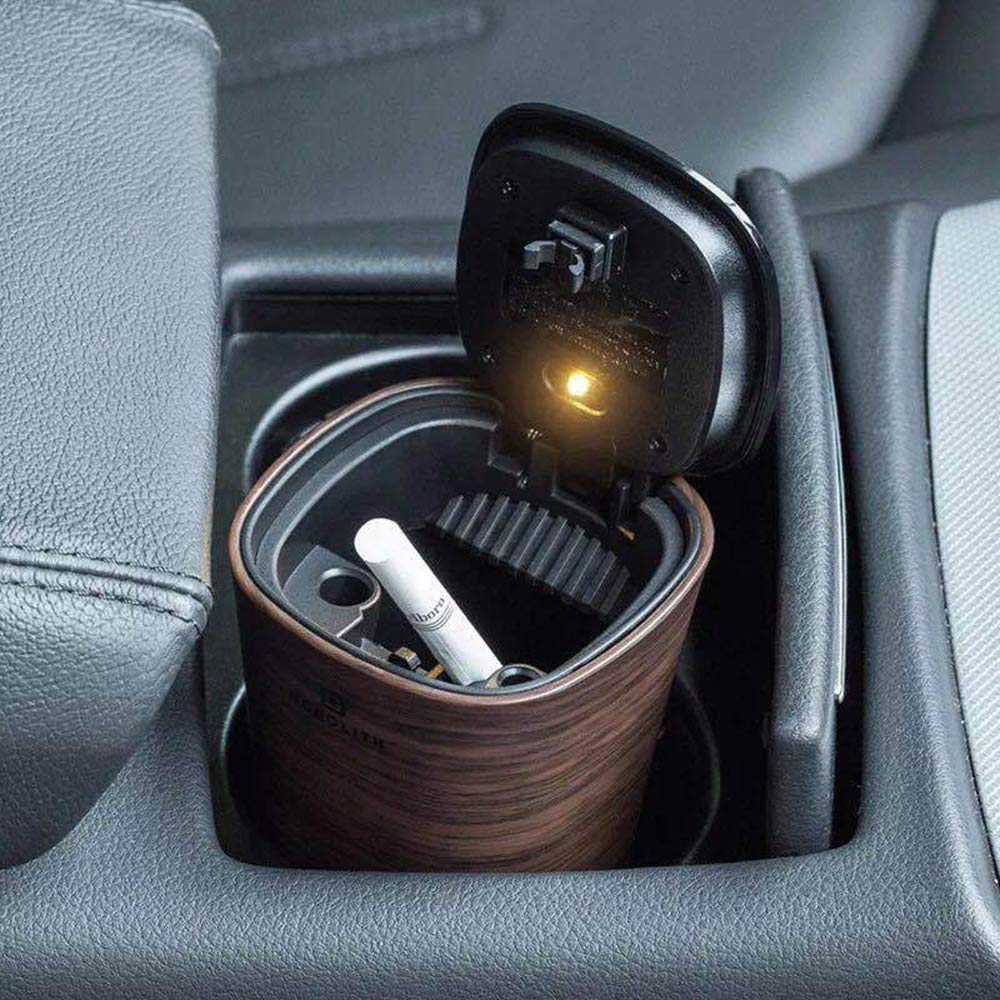 Cendrier de voiture Cigarette de voiture amovible LED illuminé sans fumée pour la plupart des porte-gobelets de voiture Cendrier de voiture avancée Cendrier de voiture créative