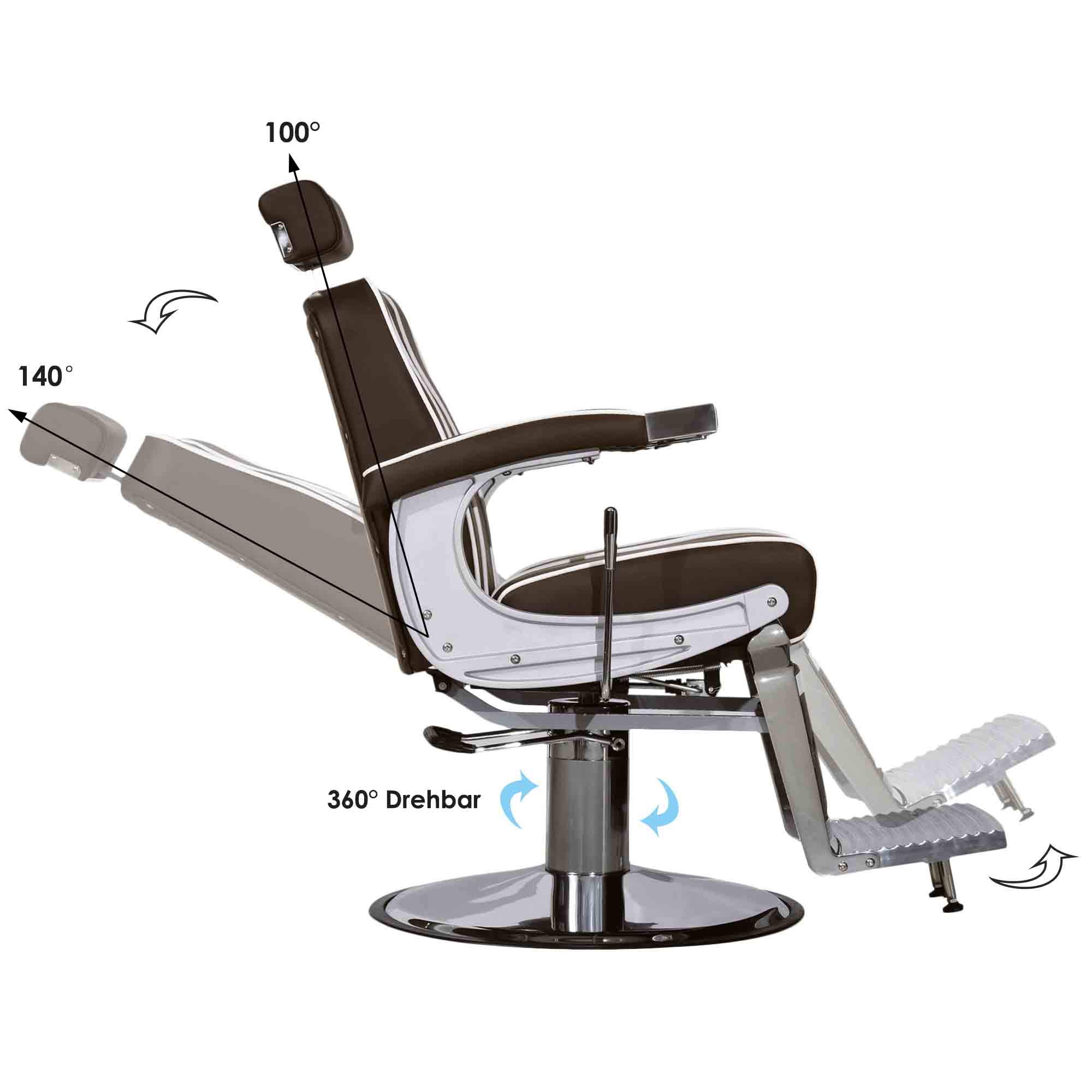BarberPub 3810BR - Sedia idraulica per parrucchieri, colore: marrone