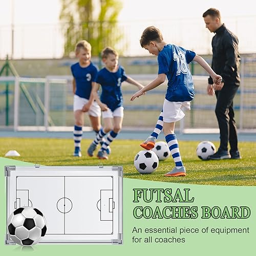Miniatura 8 de Pure Vie Tabla magnética de tácticas de entrenamiento de fútbol, portapapeles de fútbol portátil para entrenadores de fútbol de borrado en seco,