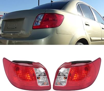 Halogen Tail Lights Lamps for Kia Rio 2006-2011 Kia Rio, KI2801128, 924021G000; KI2800128, 924011G000, Left & Right Side Rear Tail Light Taillight Assembly Rear Lights Driver + Passenger Side