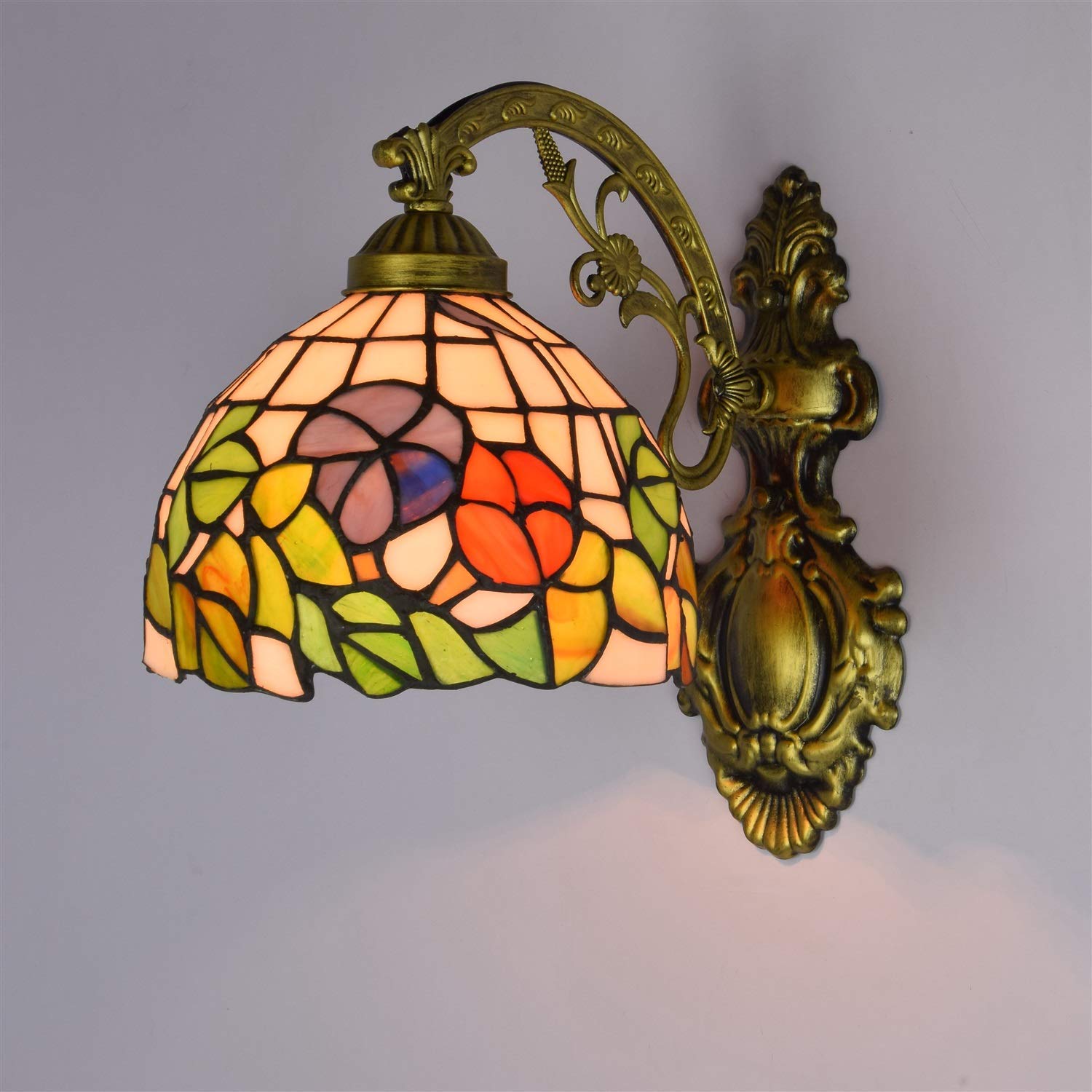 lámparas de pared, Vidrieras británica espejo moderno faros faros de jardín lámpara de pared lámpara pasillo mañana gloria de una cabeza de vidrio lámpara de pared lámpara de decoración luz de pared