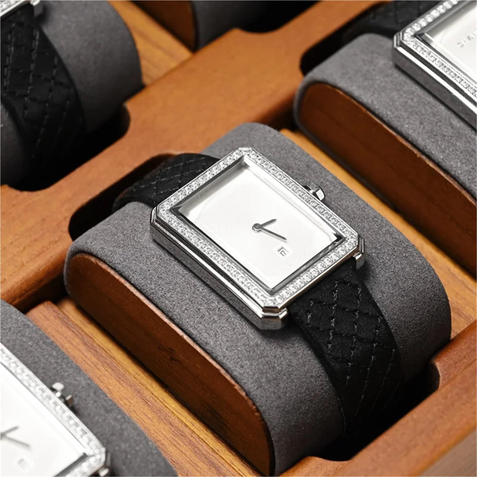 Portaorologi in Legno Massello Organizzatore di gioielli in legno con scatola for orologi a 10 scomparti