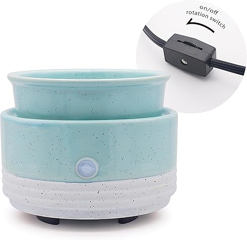 Miniatura 5 de CVHOMEDECO. Calentador de velas y fragancias 2 en 1, calentador eléctrico de cera derretida, para velas perfumadas, cera derretida y tartas para