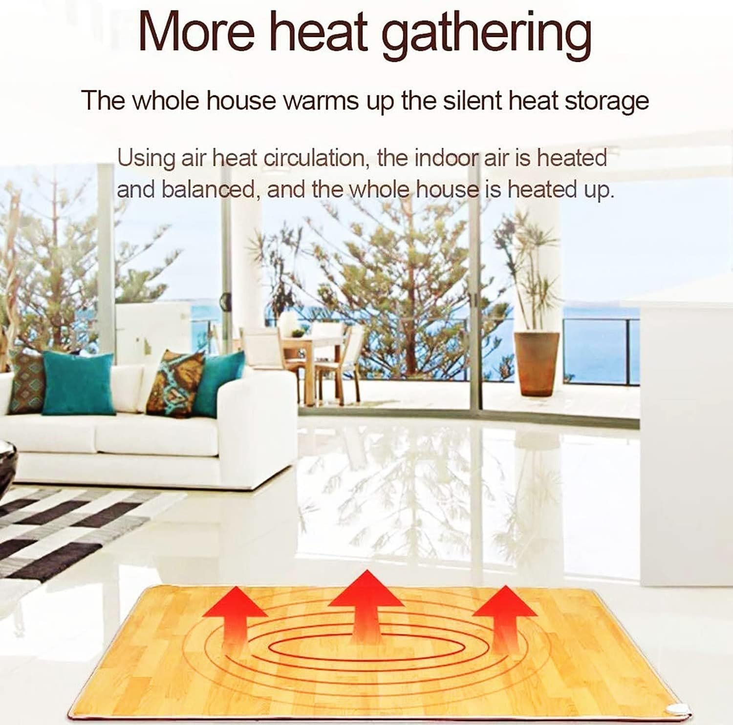 Calentador de pies portátil debajo del escritorio, tapetes calefactables con temporizadores y configuración de calefacción, almohadilla calefactora eléctrica para el piso(50x100cm)