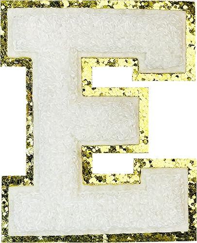 Miniatura 160 de Jongdari Letras termo-adhesivas para ropa, parche de letras de felpilla con brillantina del alfabeto, apliques para coser con adhesivo planchado, 8