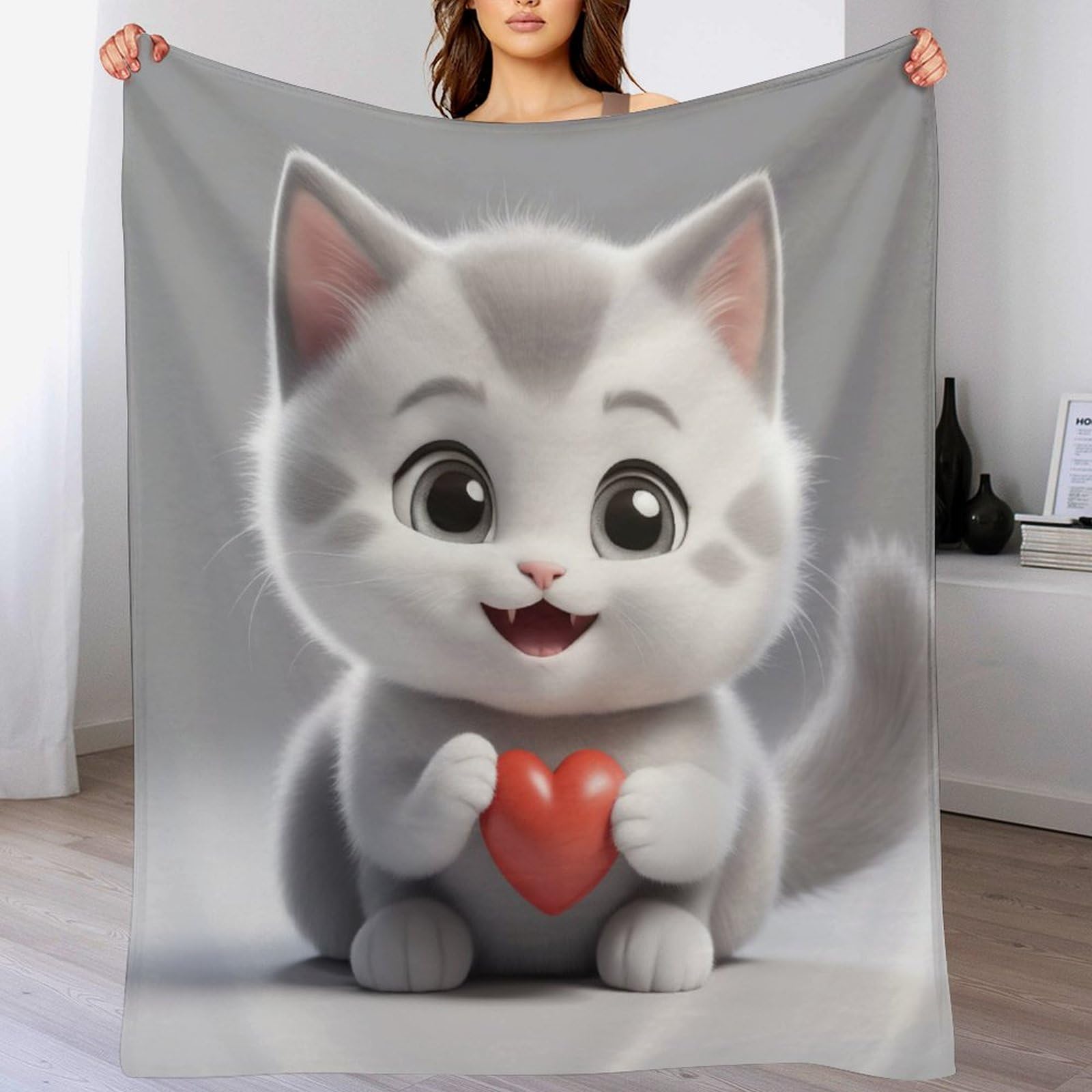 Couverture polaire chat contre le frisson d'hiver, flanelle douce pour lit frileux