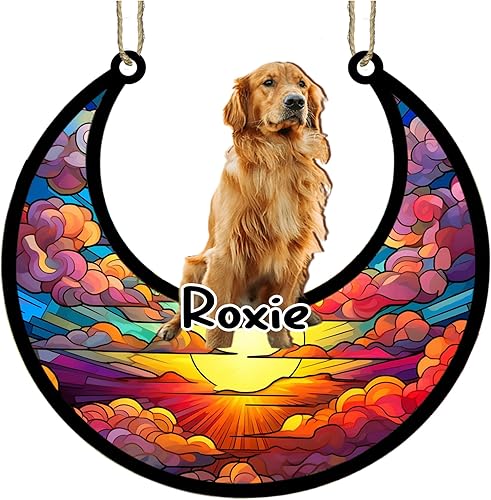 Vista 197 de LOVELYPOD Adorno de Navidad personalizado de perro pastor alemán, atrapasoles conmemorativo, adorno de Navidad de pastor alemán con nombre, pérdida