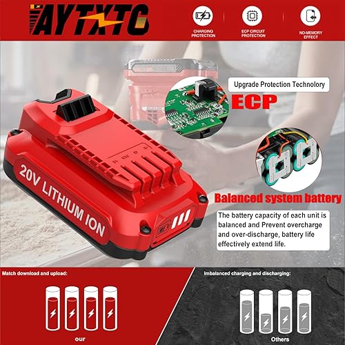 Miniatura 3 de 2Pack 20V 3.5Ah Replacement V20 Craftsman 20V Battery and Charger Kit for CMCB202 CMCB204 CMCB206 CMCB201 CMCB100 CMCB124 with CMCB104 Craftsman