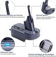 Vista 5 de V7 V8 Battery Adapter Compatible with Dewalt 20V Battery Converted to Replacement for Dyson V7 V8 Battery SV10 SV11 Series Animal Absolute Motorhead