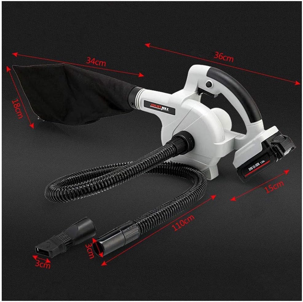 Convenient Electric Leaf Blower, Vacuum Shredder with Collection Bag Carry Strap Variable Blow Speed for Yard Grass Or Leaves Cleaning (Color : 2×Battery, Size : 4.0Ah) TDF (1×Battery 4.0AH)