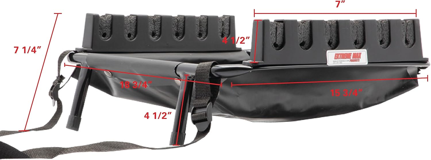 Extreme Max 3006.8641 Fishing Rod Basket with 6-Rod Holder for Inflatable Boats, Pontoons and Tubes
