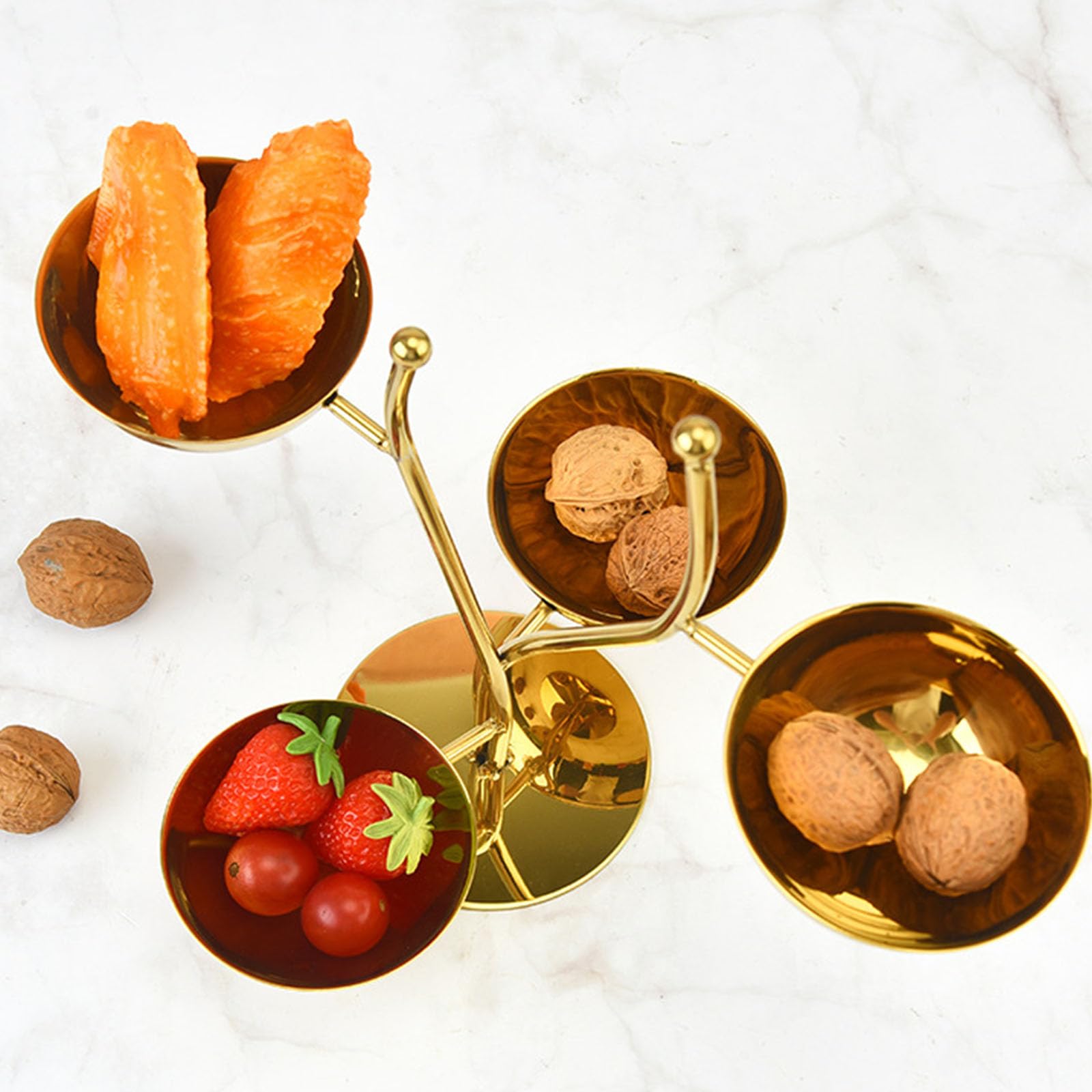 Contenitore per condimenti multistrato antiruggine con bordi lisci e ciotole, ideale per buffet, picnic e viaggi, ciotola da portata multi scomparto per snack