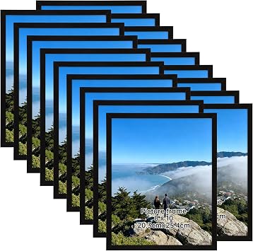 Giftgarden 8x10 Picture Frame Set of 18, Lightweight 8 by 10 Frames Bulk for Gallery Wall Photo Hanging and Tabletop Display, Black